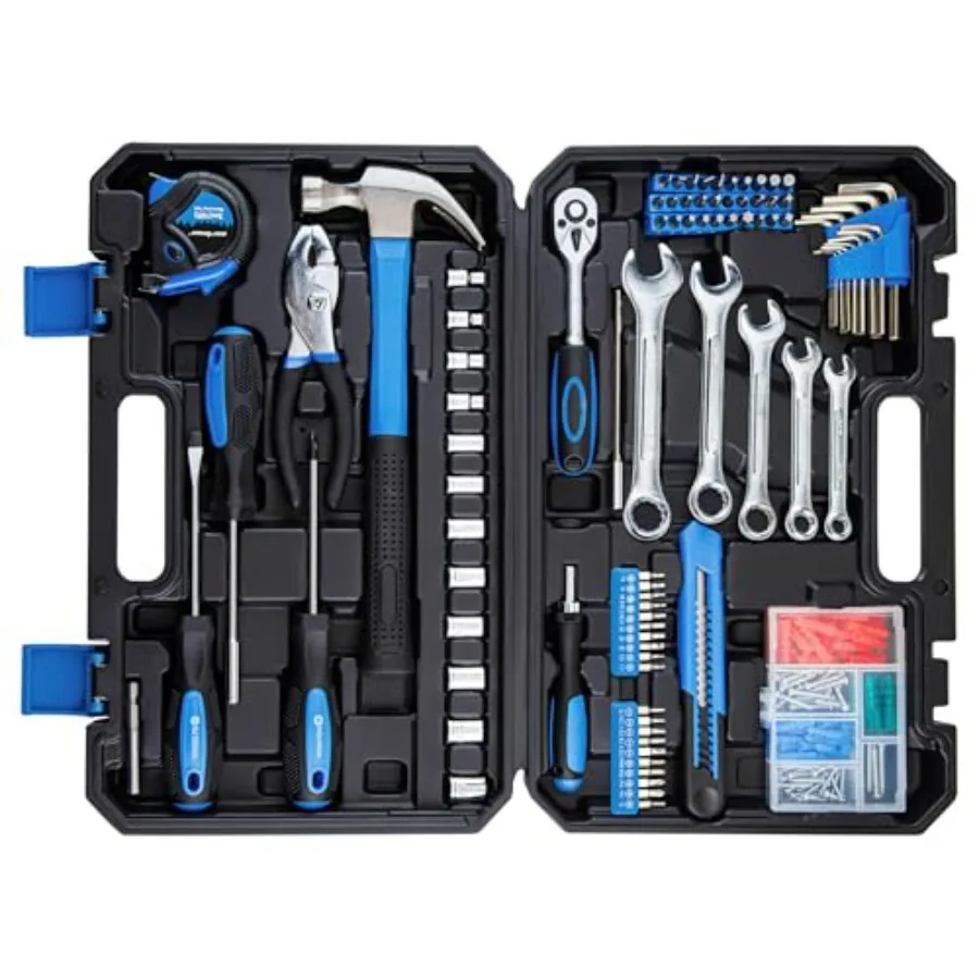 

180-Piece Socket Wrench Auto Repair Tool Combination Package Mixed Tool Set Hand Tool Kit with Plastic Toolbox Storage Case