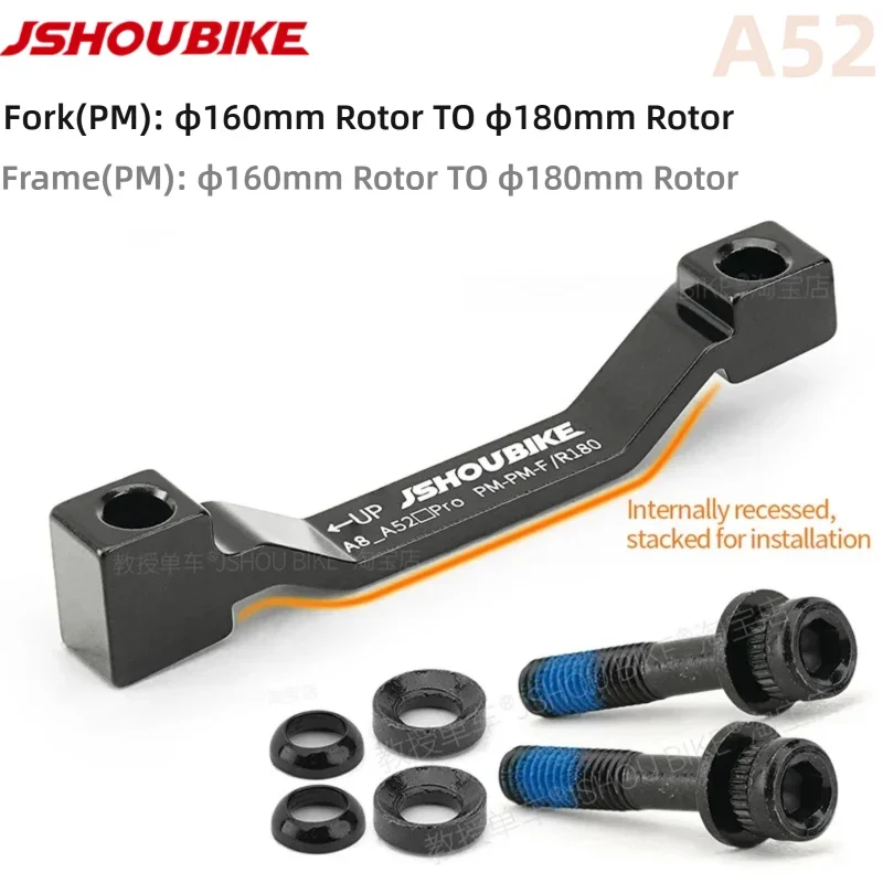 

JSHOUBIKE 1/2/4/10/20PCS MTB Disc Brake Caliper Mount Adapter Fork and Frame PM From 160mm TO 180mm Rotor For Large caliper