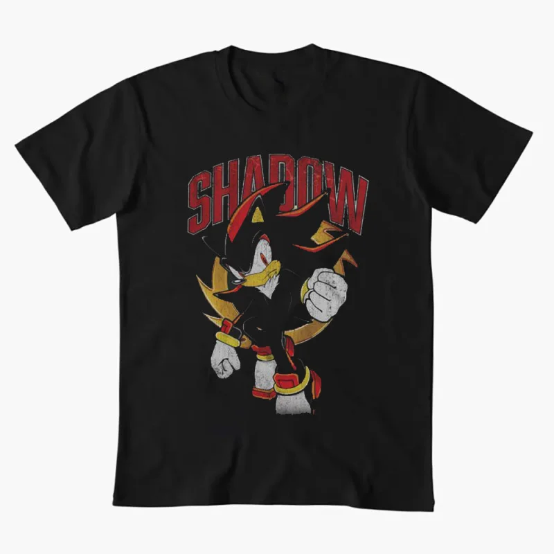 

0308 Sonic Shadow The Hedgehog Character Anmie Graphic T-Shirt Y2K clothes Cute Cartoon print Short Sleeve tee All size tops