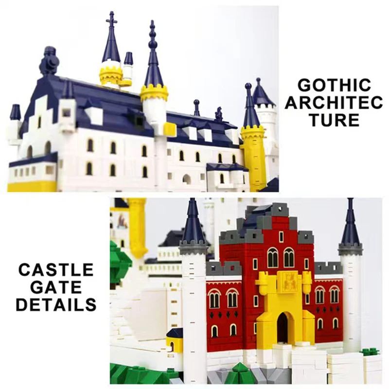 Famous Architecture Bricks Model Germany Landmark Neuschwanstein Castle Building Blocks Christmas Gifts Birthday Toys