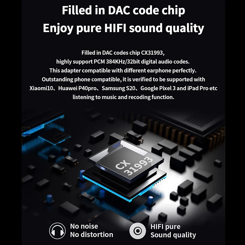 JCALLY JA3T Digitale Audio Draagbare Decodering CX31993 DAC Type-C naar 3.5mm Hoofdtelefoonversterker Hifi 32bit/384KHz L Plug Adapter
