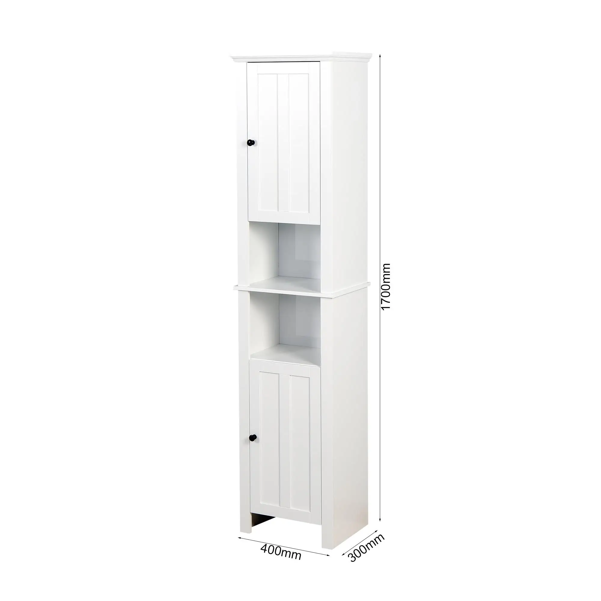 Wooden Bathroom Floor Storage Cabinet with 2 Doors & 6 Shelves - Stylish Living Room Organizer 15.75x11.81x66.93 inch