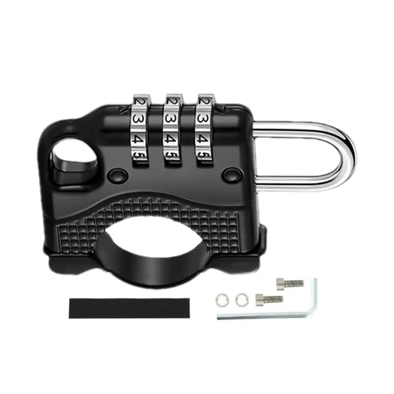 Motorcycle Safety Lock 3-digit Anti-Theft Motorcycle Coil Lock Digital Cycling Equipment Lock For Motorcycle Hat Aluminum Alloy