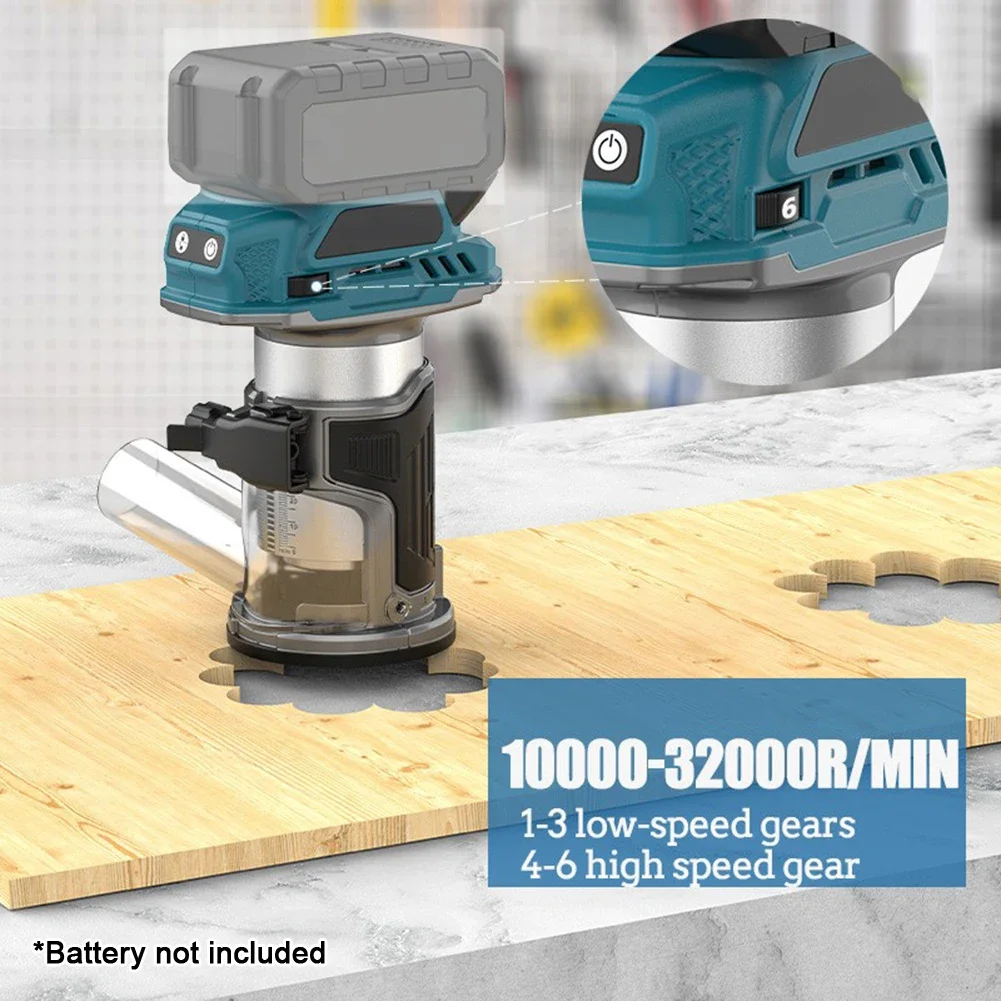 

Бесщеточный фрезерный станок 18 В, 21 В, легкий фрезерный станок по дереву, фрезерный станок для обрезки, 6-скоростная регулировка, беспроводной фрезерный станок, деревообрабатывающее оборудование, Acc