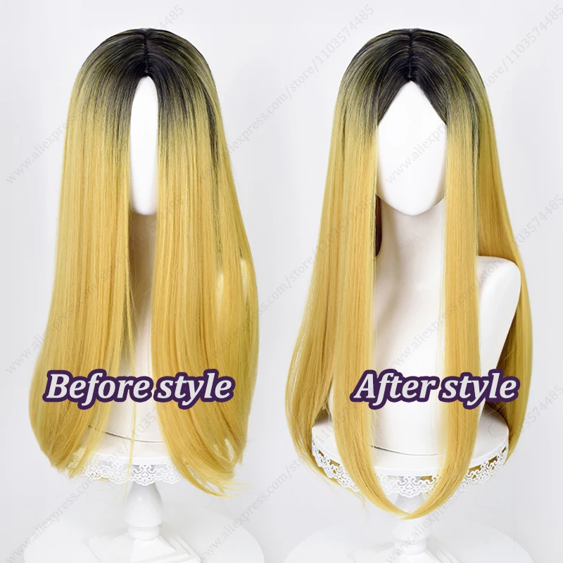 Female Kenma Kozume Cosplay Wig 70cm Long Dyed Heat Resistant Synthetic Hair