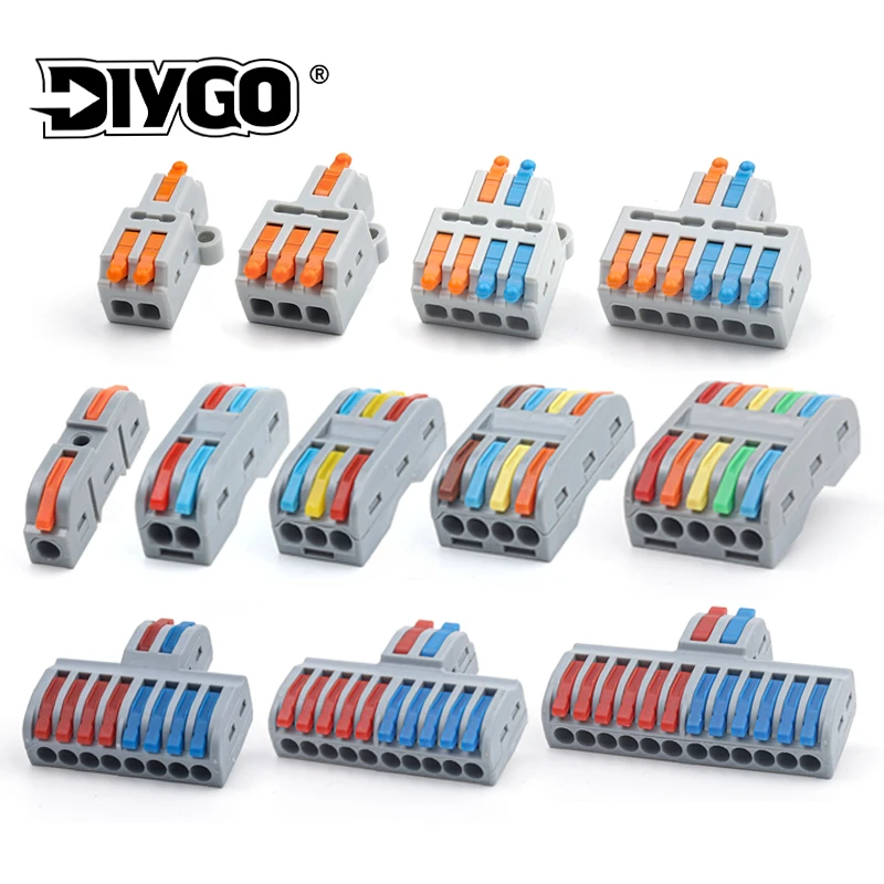 

5PCS Fast Wire Connector Push-in Electrical Terminal Block Universal Splicing Wiring Cable Connectors For Cable Connection SPL ﻿