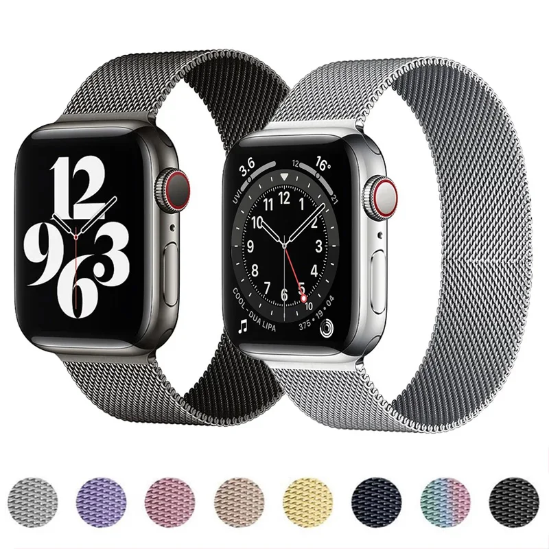 

Strap For Apple watch band 44mm 40mm iWatch 42mm 38mm stainless steel Metal bracelet magnetic loop Apple watch 3 4 5 6 7 se