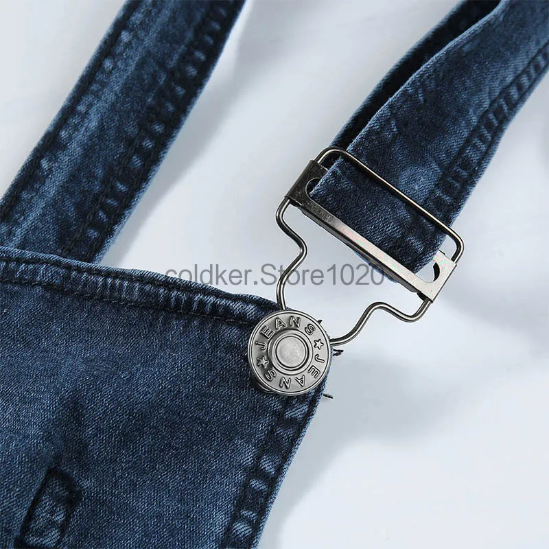 2024 Herrenmode zerrissene Jeans Overalls High Street zerrissene Jeans Latzhose für Herren Jeans Hosenträger hose männliche schlanke Stram pler