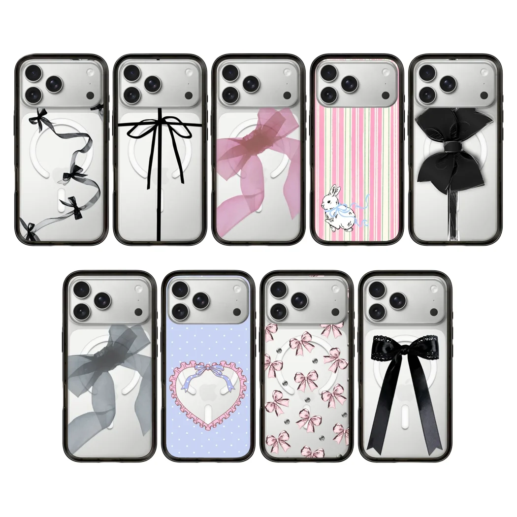 

Bow New Type Acrylic Black Border Phone Cover for IPhone 13 14 15 16 17 Pro Max Case for IPhone 17 Air