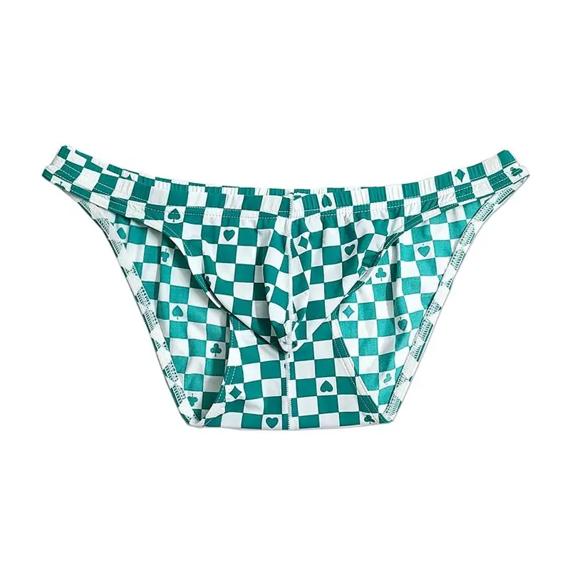Men's Briefs Ice Silk Plaid Horny Underwear Bulge Pouch Calaoncillos Para Hombre Slip Homme Mutande Uomo Sexys Panties Cueca image 4