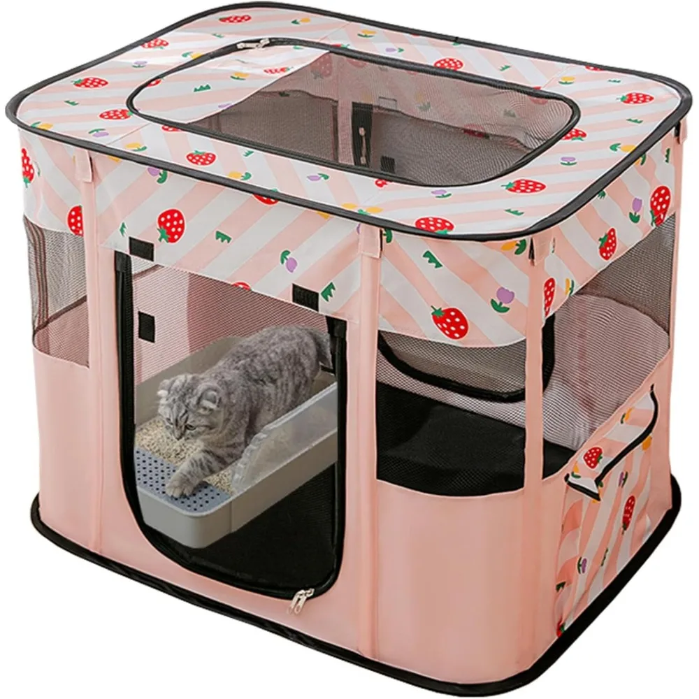 

Foldable Small Pet Playpen for Indoor Outdoor Travel Portable Cat Dog Rabbit Kennel Tent