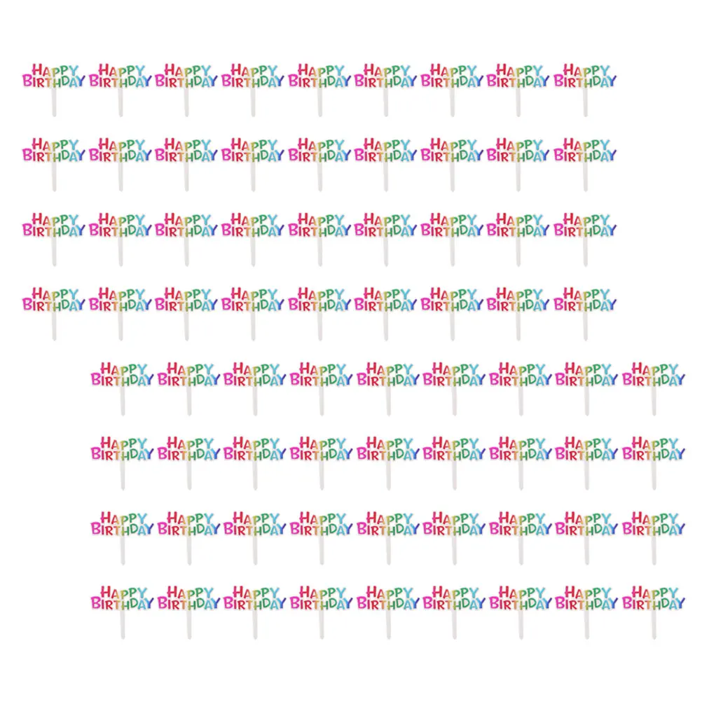 

100 Pcs Birthday Cake Insert Decorating Supplies Picks Decoration Plug Decorations for Topper Cupcake Toppers