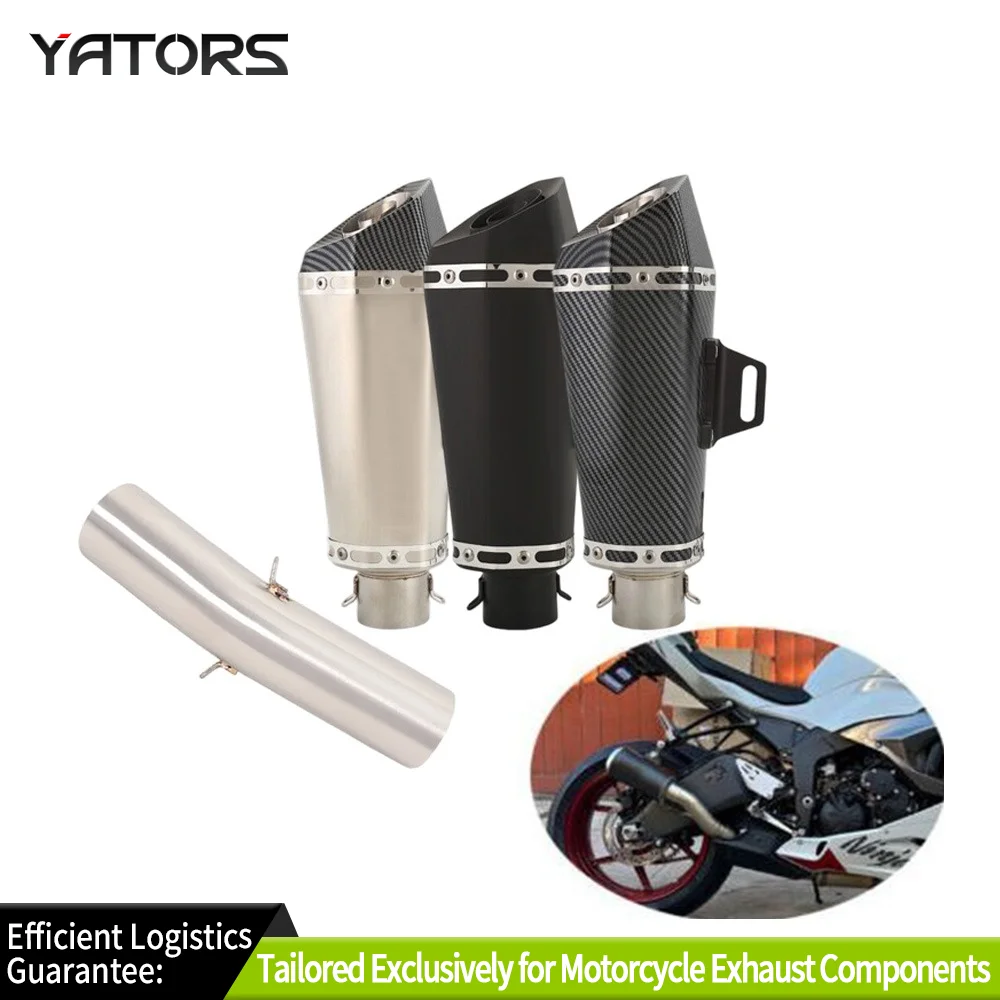 

For Kawasaki Ninja ZX6R ZX636 2009-2024 Exhaust Systems 51mm Muffler Pipe Slip On Exhausts Pipes