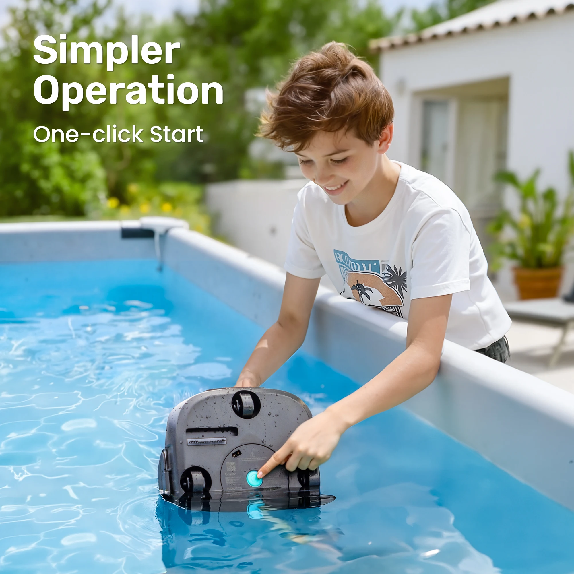 2026 New Gosvor Pool Vacuum, Dual Cleaning Modes, Cordless Robotic Pool Cleaner Lasts 90 Mis, Self-Parking, Portable, 1200-1900GPH, Ideal for Above Ground Pool up to 860 sq.ft