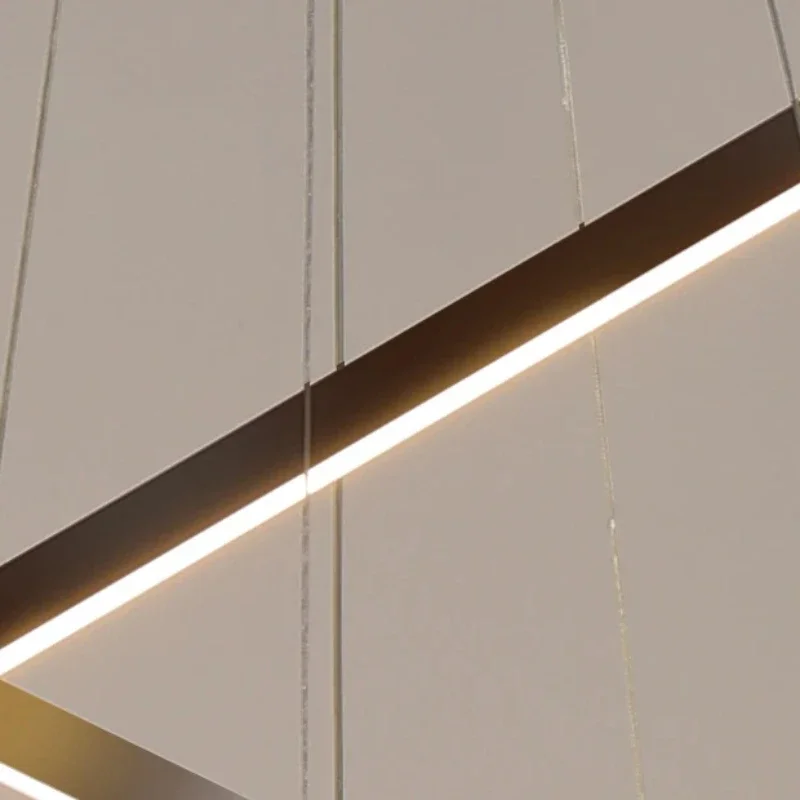 Imagem -04 - Nordic Design Linear Led Luzes Pingente Escurecimento do Lustre do Teto Decoração de Casa Sala de Estar Villa Corredor Escadaria