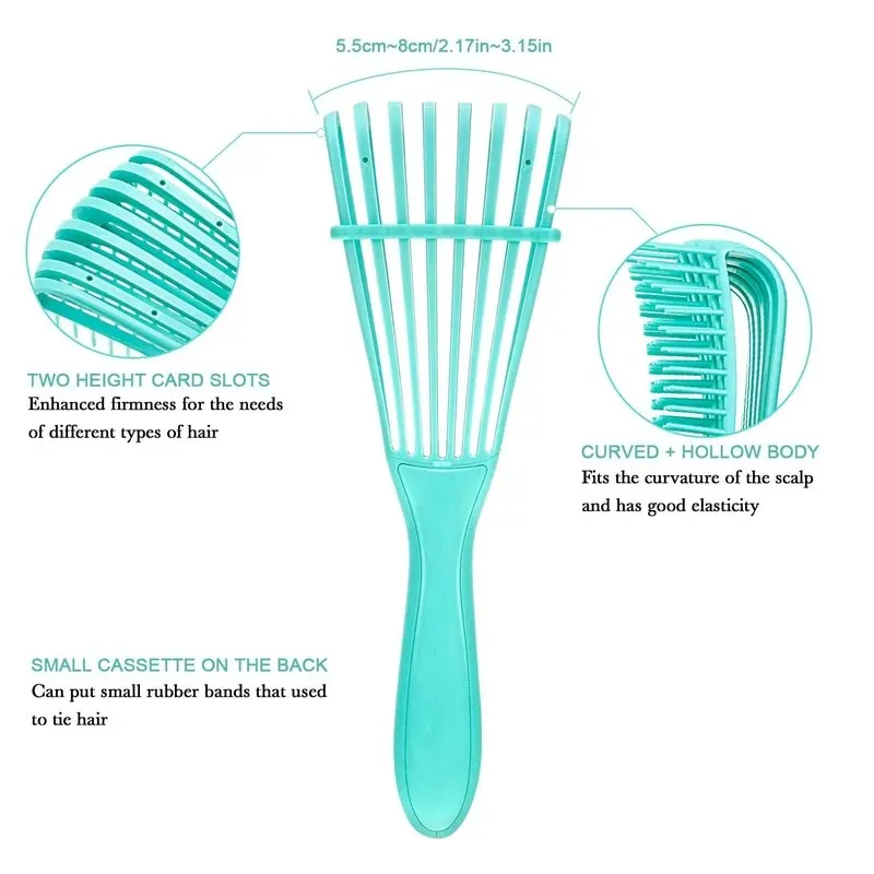 Brosse à cheveux bouclée pour hommes et femmes, peigne de massage du cuir chevelu, poignées de salon