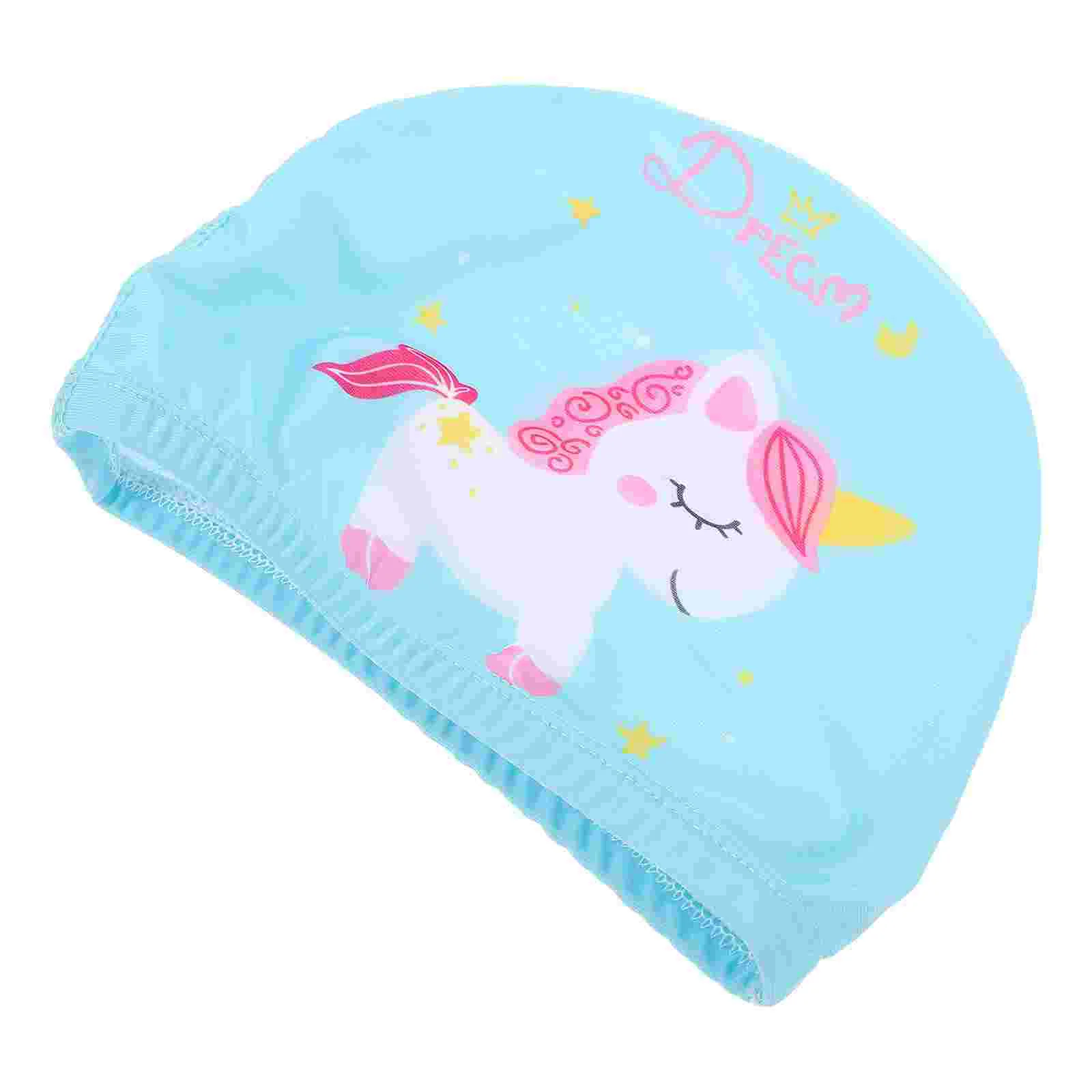 

Shower Cap Swim Children's Swimming Cartoon Hat Comfortable Girl 20X11CM Caps Sky-blue Toddler