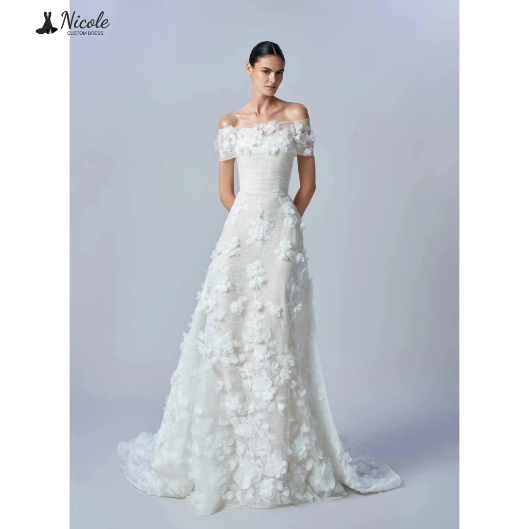 

Nicole Custom Made Luxurious Engagement Dress 2026 Woman Flowers Birthday Dress Luxury Elegant Party Dresses Line A Tube Top