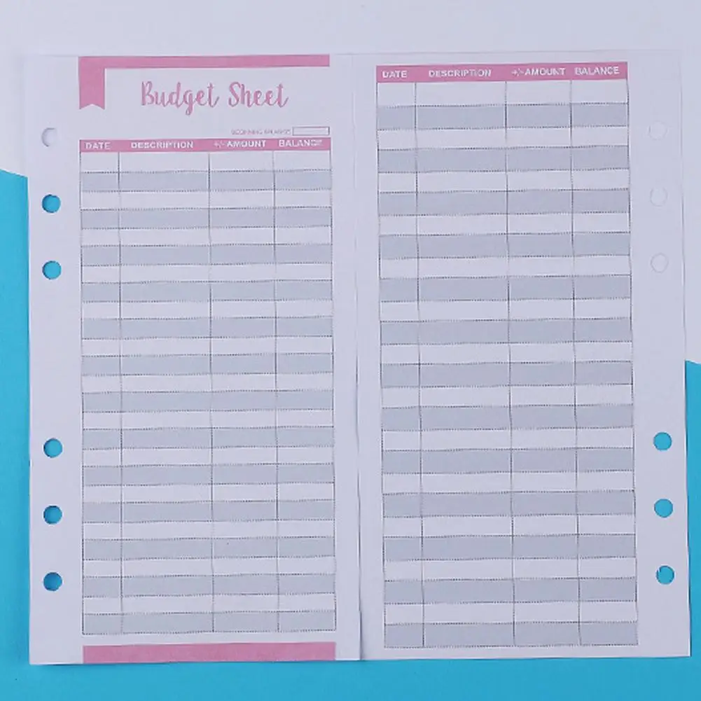 Binder Sheets Planning Tools Planner Inserts 12pcs Multi-color Expense Tracker Sheets for 6 Rings Binder Cash Envelope