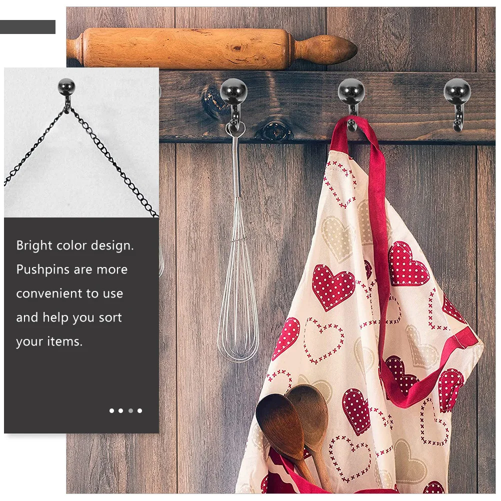 50개 후크 핀 밝은 색상의 튼튼한 푸시 핀 사무실 게시판 장식용 압정 지도 못 메시지 보드 용품