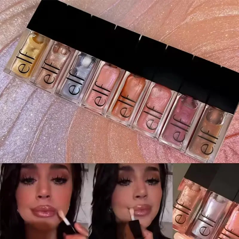 Elf Brand Portable Lip Gloss New Colors Flashing Divine Wine Tinted Lightweight Moisturizing Film-Forming Lip Oil Cosmetics