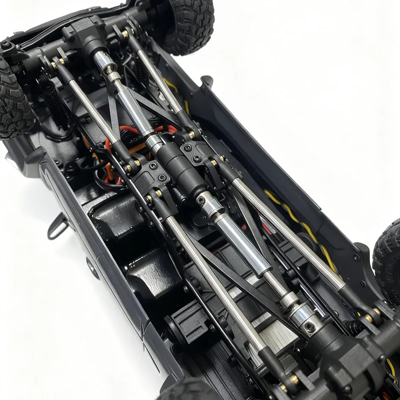 อุปกรณ์เสริมสำหรับรถบังคับวิทยุ FMS 1:24 Tacoma ชุดอัพเกรดโลหะ แกนขับแบบดึง แกนเพลาหน้า-หลัง ฝาครอบเพลาหน้า-หลัง แกนพวงมาลัย ยาง ไฟ