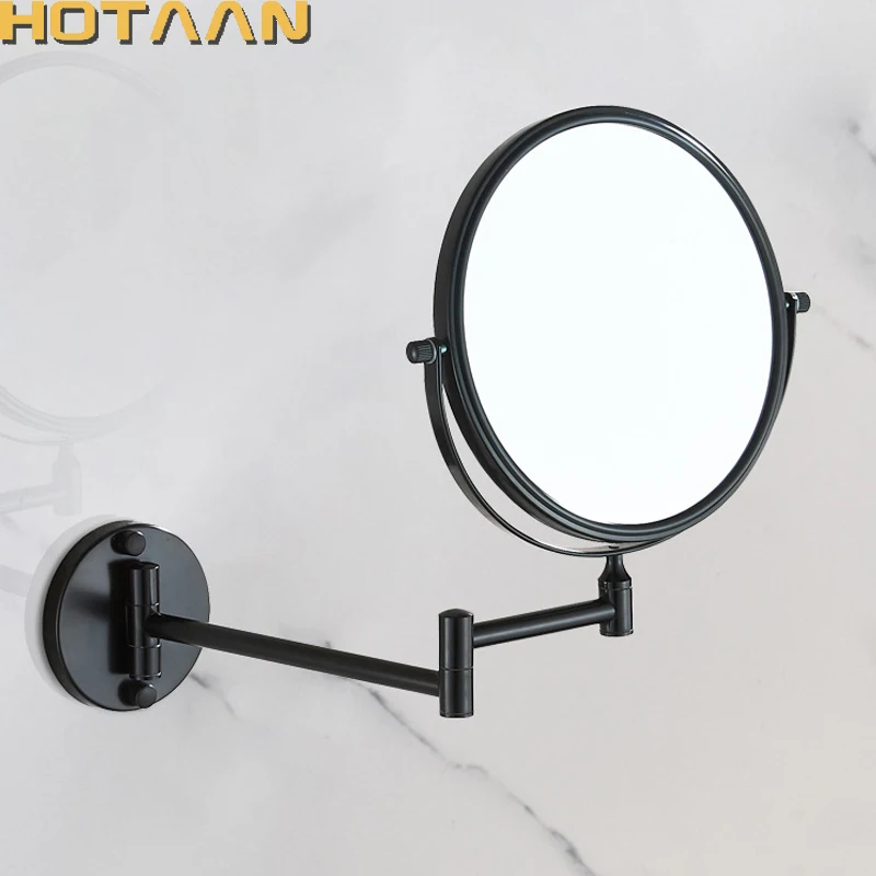 

Hotaan Wall Mounted Makeup Mirror Professional Vanity Mirror Adjustable Countertop 180 Rotating Free Magnifier