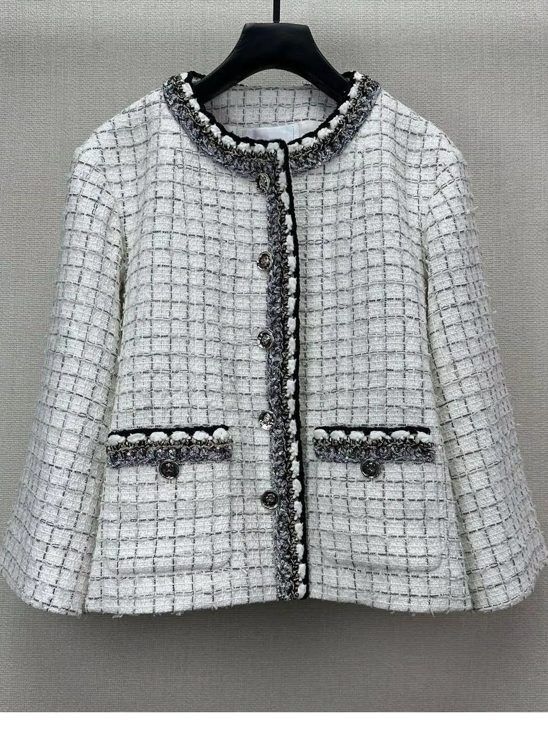 

Осень 2022, новинка Sle Name Lady, вязаная широкая полоска, свободная посадка, круглая, цветная блузка на одной пуговице, верхняя одежда, женское пальто