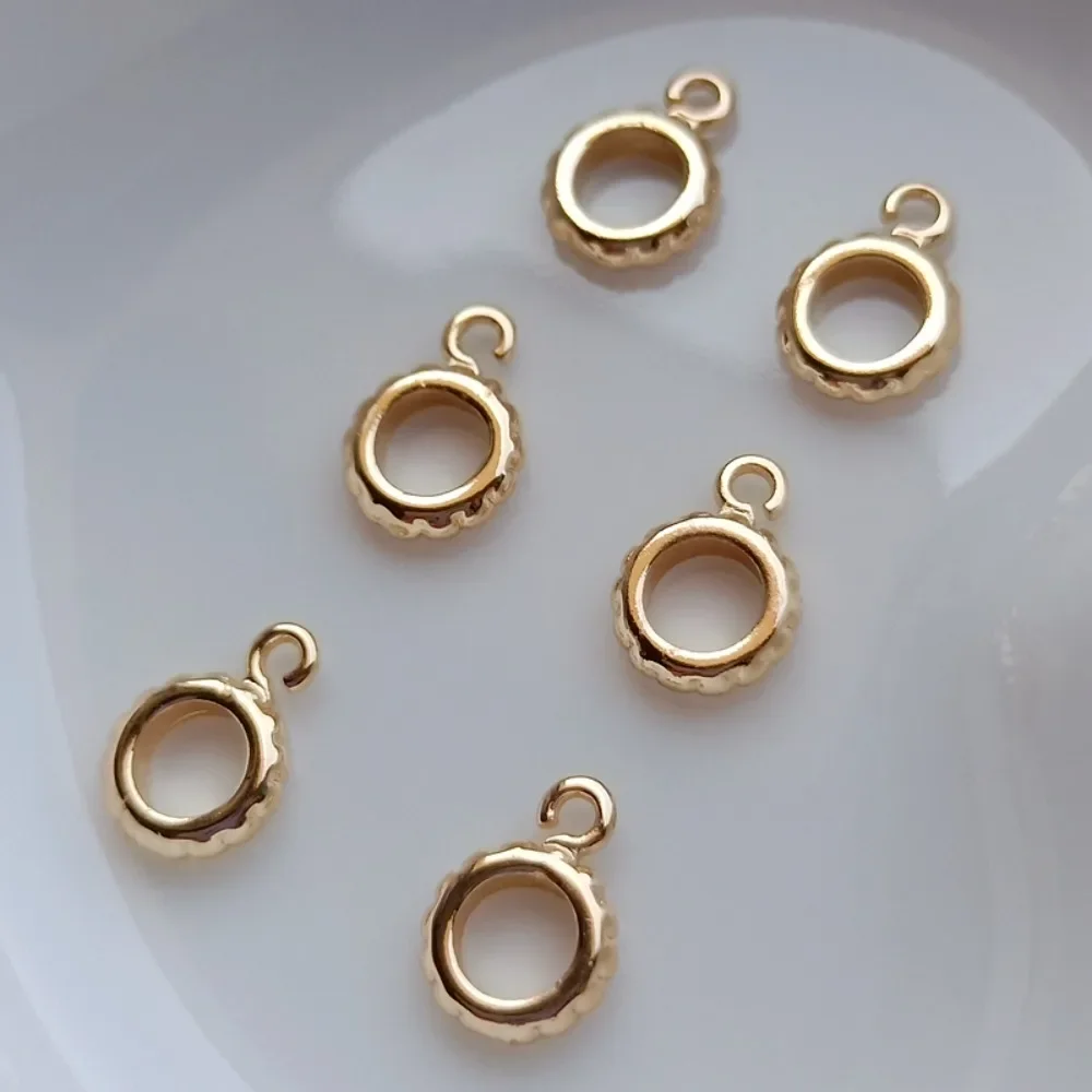 

14K Gold-plated Beads, 7mm Pendant, Ring, Hanging Piece, Ring Buckle, Closed Mouth, DIY Handmade Jewelry Accessories