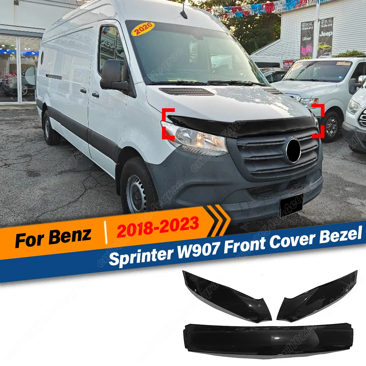 

Для Mercedes-Benz Sprinter W907 2018 2019 2020 2021 2022 2023, передняя крышка, перегородка, защитный чехол, воздушный дефлектор, сетка от насекомых