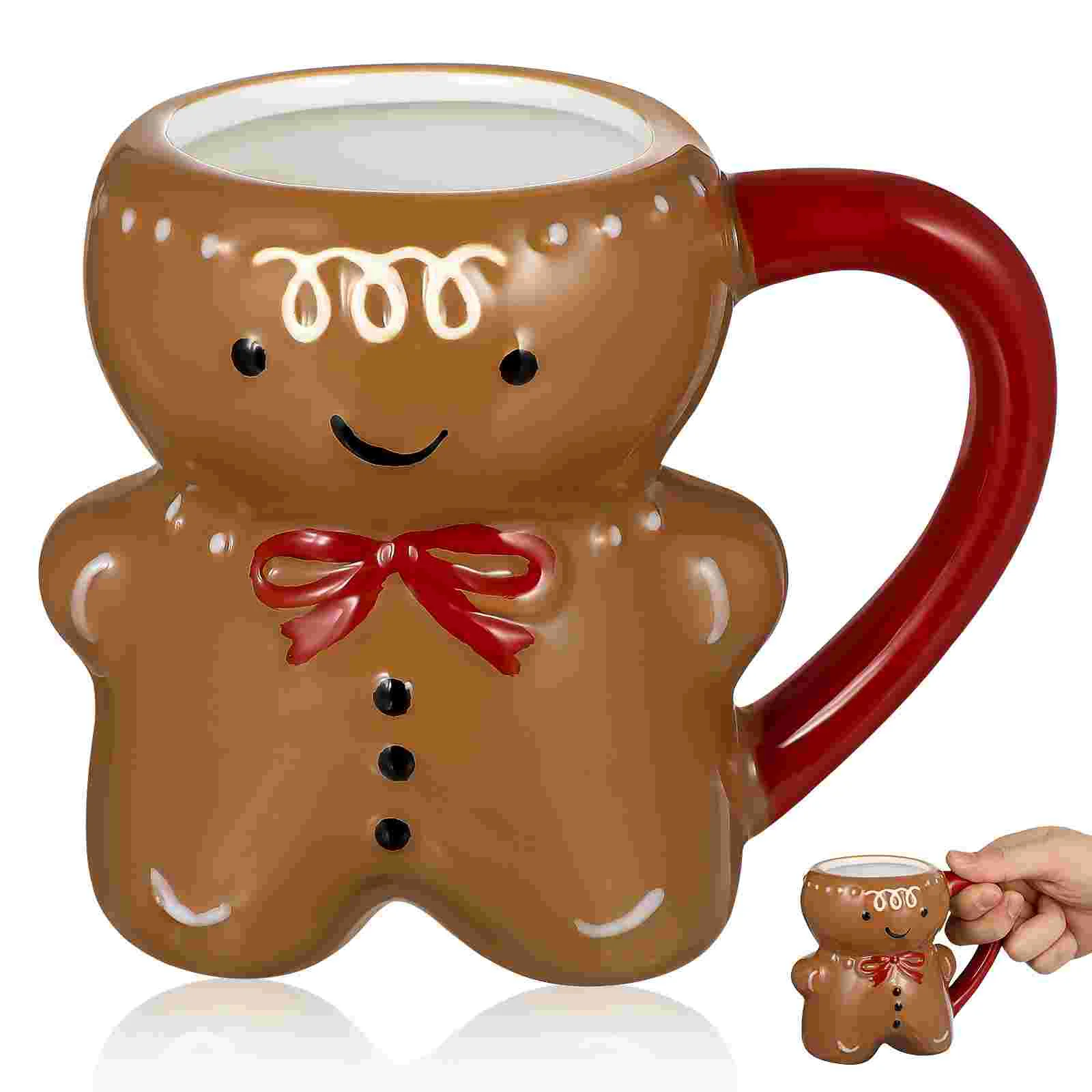 

Gingerbread Christmas Suit for Men Tea Cup Ceramic Latte Mugs Porcelain Water