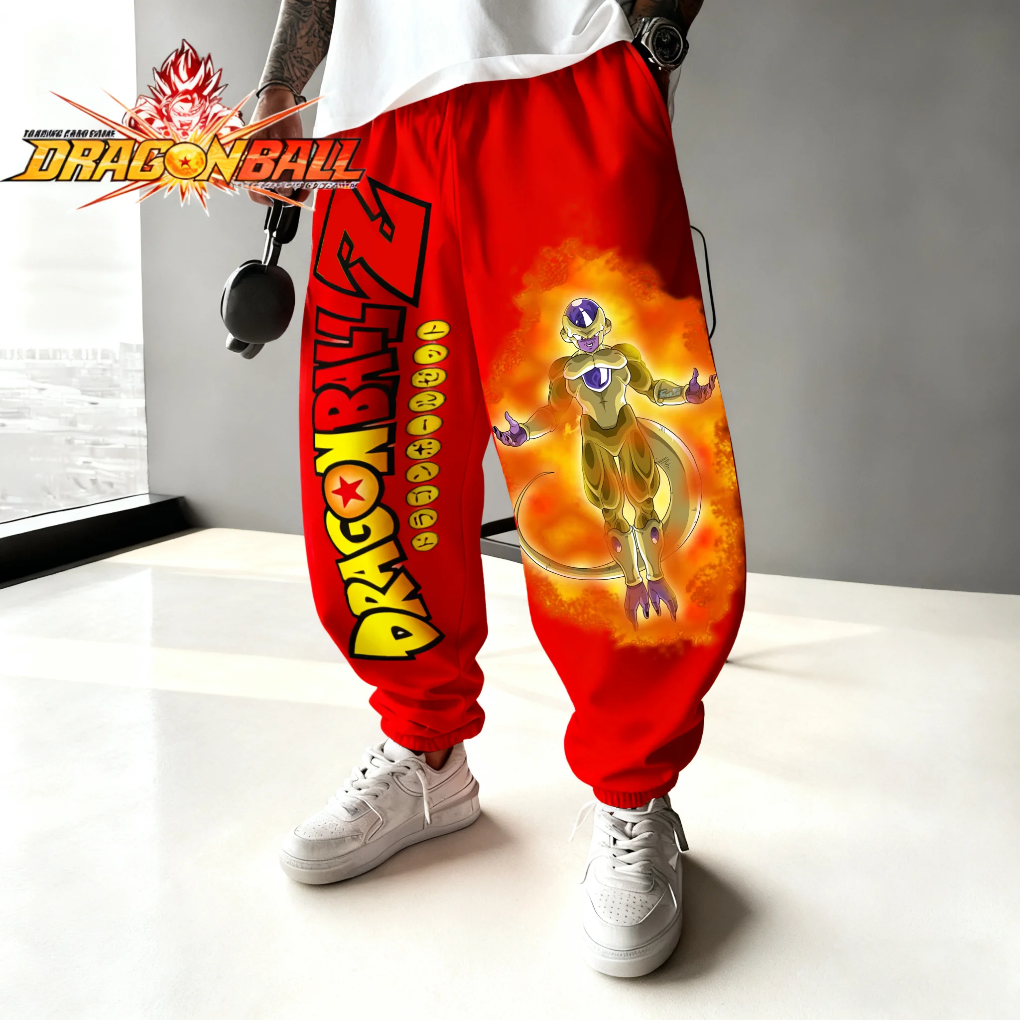 2025秋冬 日本アニメ ドラゴンボール ゴールデンフォーム フリーザ 孫悟空 コットン プリント ファッション スウェットパンツ メンズ ストリートパンツ Y2K