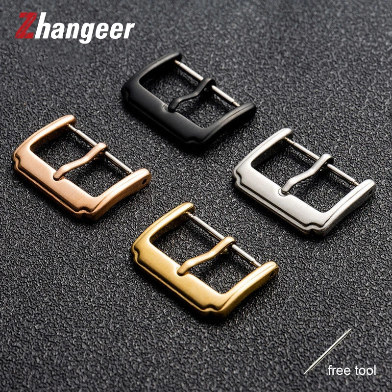 

12 14 16 18 20 22mm High quality Stainless Steel Universal Pin Buckle watch clasp For Steel Strap Leather Band Watch Accessories