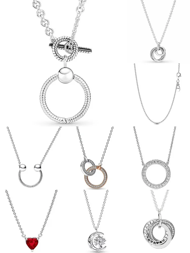 Modieuze 925er zilveren en rood hartketting, geschikt voor prachtige Europese damessieradengeschenken