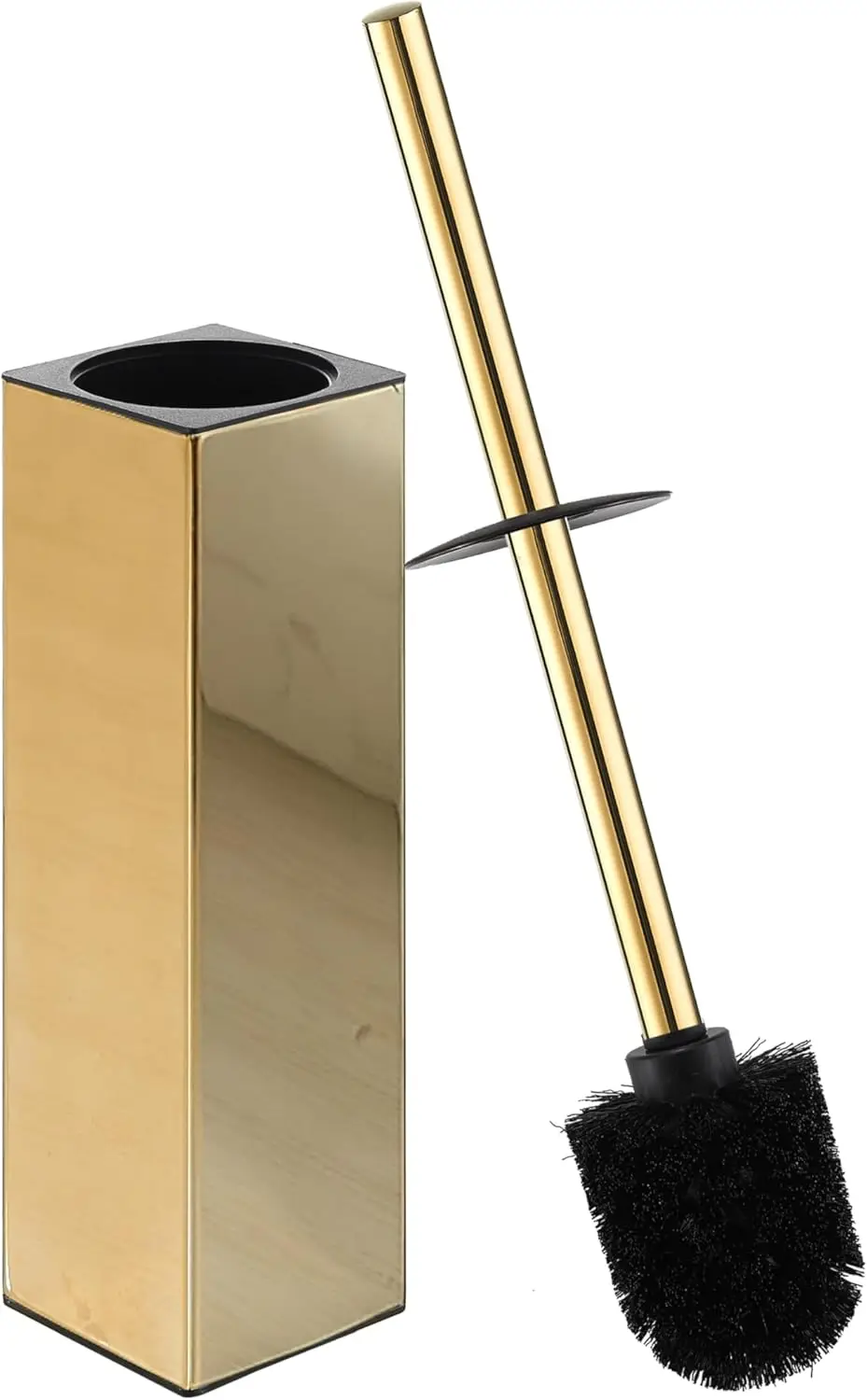 

Square Toilet Brush with Holder,StainlSteel Rubber Painted Toilet Bowl Brush and Holder for Bathroom