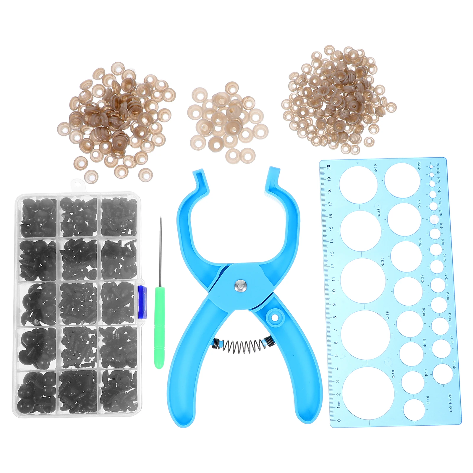 1 Juego de herramientas de seguridad para ojos, construcción robusta para una aplicación perfecta en varios materiales, Ideal para instalación ocular de manualidades en la marcha