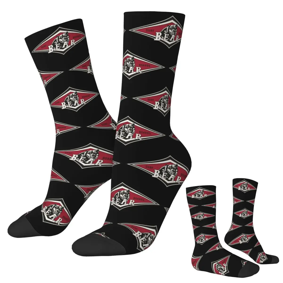 

Винтажные носки с логотипом для серфинга с медведем Big Wednesday, культовые носки для серфинга в стиле Харадзюку, высококачественные чулки, всесезонные длинные носки