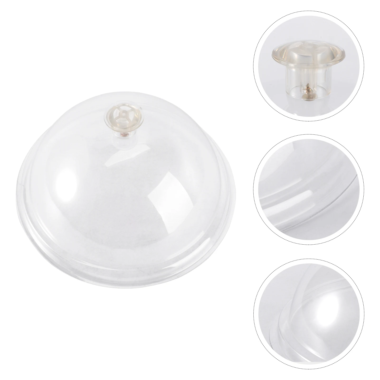 

1Pc Acrylic Round Food Cover Food Tent Food Insulation Lid for Home Bread Dessert Dish Transparent (8-inch 21cm Random H