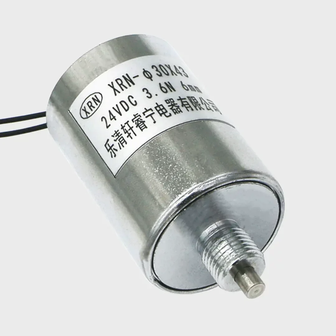 Электромагнит постоянного тока с круглой трубкой XRN-30X43, настраиваемый, без функции сброса, для различных применений, популярный промышленный магнит.