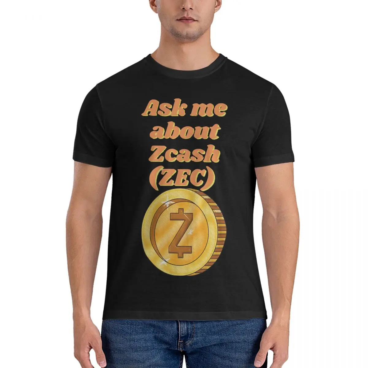 Мужские футболки с коротким рукавом, круглым вырезом и принтом