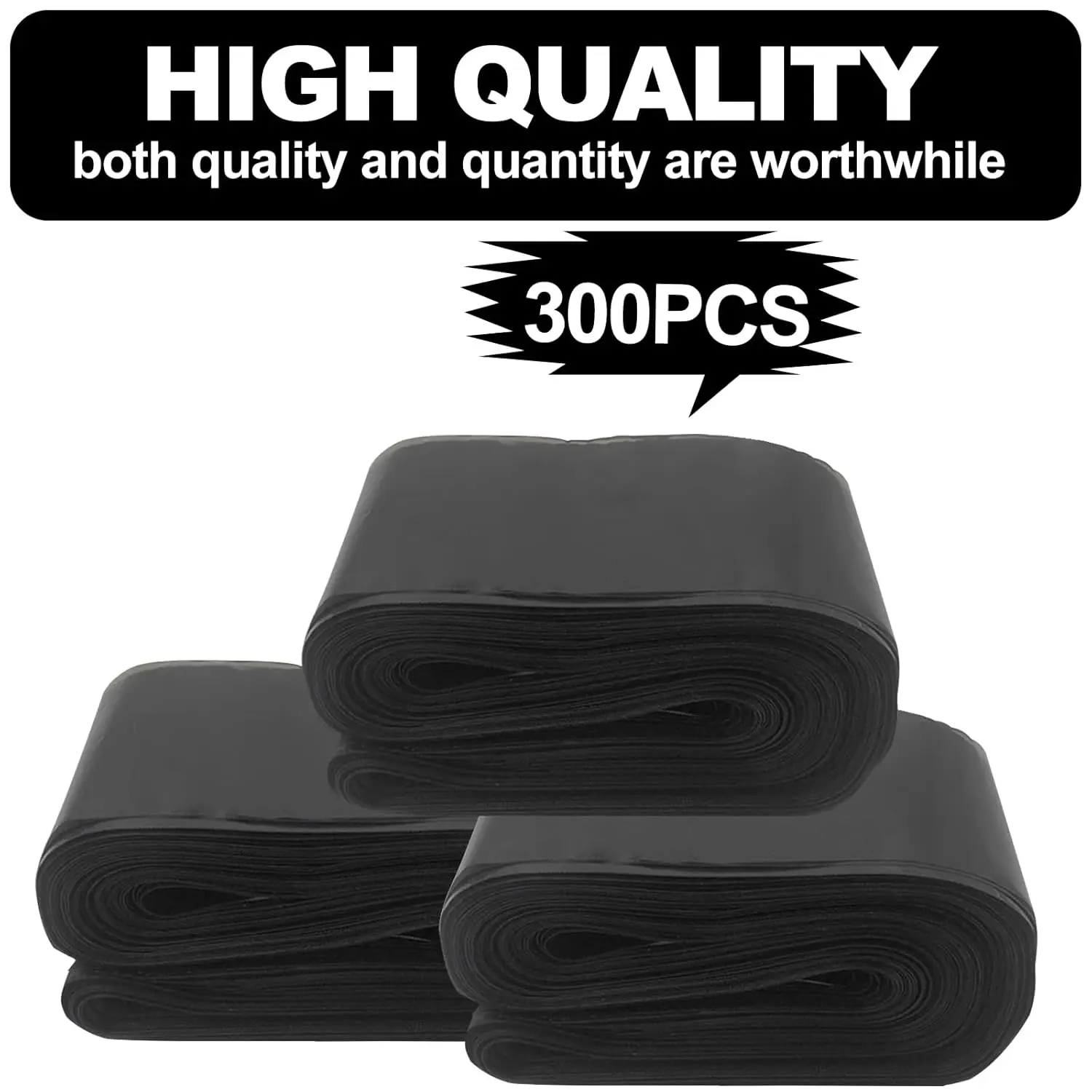 300PCS Disposable Tattoo Clip Cord Covers 2×32in Hygiene for Tattoo Machine Bags Supplies Accessories Black