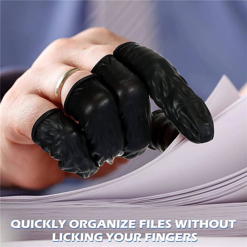 

FEDI-1600 Pcs Disposable Latex Finger Cots Protective Fingertips Gloves Black Anti Static Finger Cots Rubber Finger Sleeves