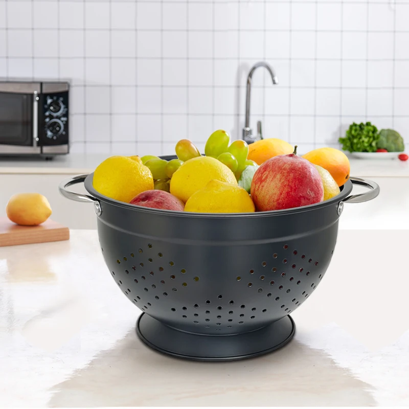 سلة تصريف من الفولاذ المقاوم للصدأ سلة فواكه أجانب تستخدم أيضًا لتناول الفواكه والخضروات سهلة وجذابة #3