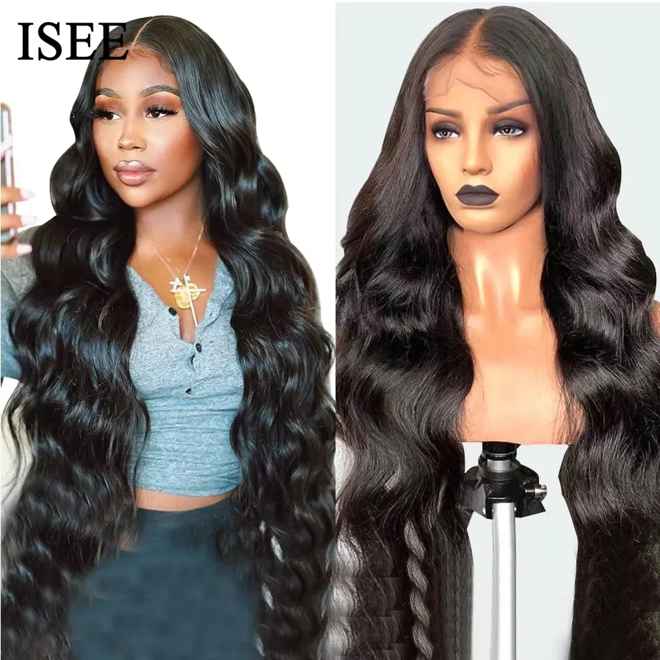 Peruvian Body Wave Lace Front Wig 13x4 Body Wave Lace Closure Wigs For Women Human Hair Wigs ISEE HAIR 13X4 Lace Frontal Wigs