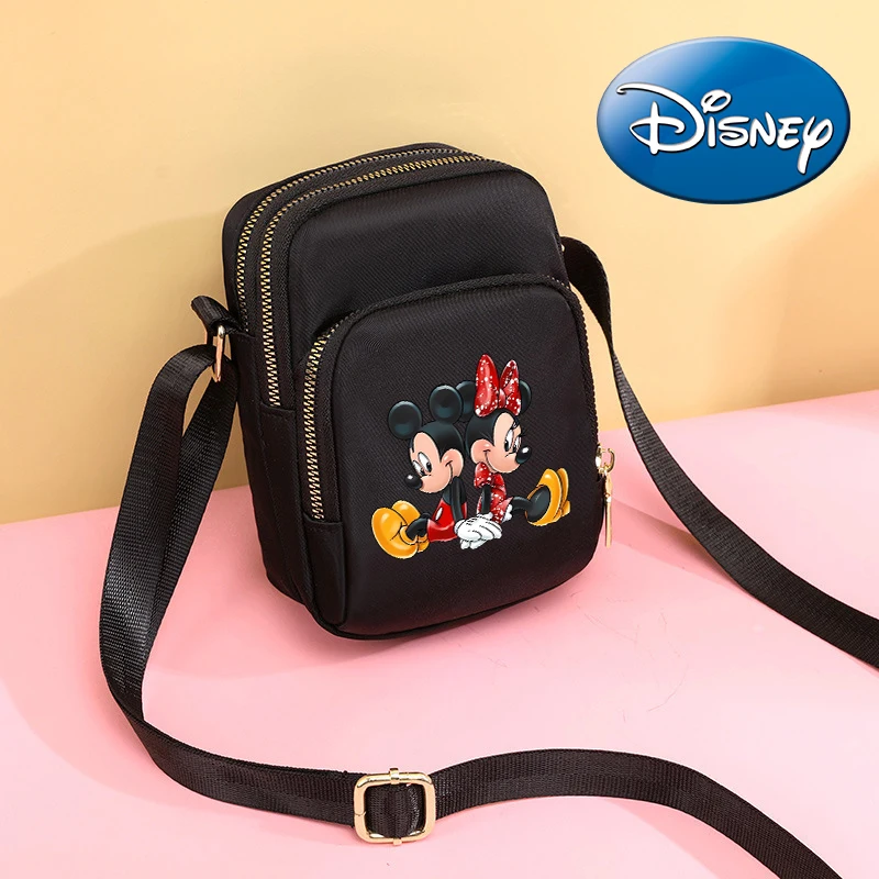 Disney Minnie Mouse Cute Canvas One Shoulder Womens Bag Korean Version Disney Crossbody Bag Female Student Womens Anime Handbag