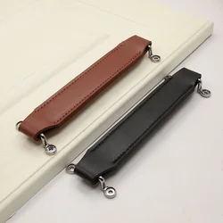Vintage Style Leather Handle Soft Leather Suitcase Handles Furniture Cabinet Chest Drawer Knobs Gear Parts Hardware Accessories