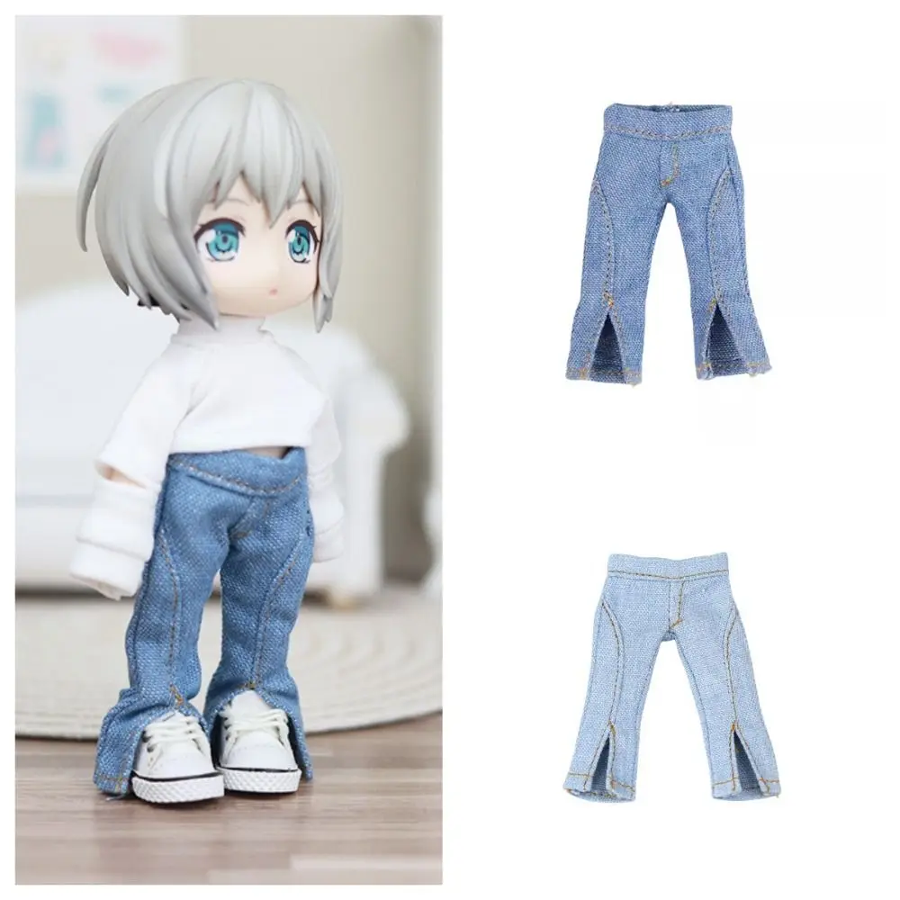 For 1/11 OB11 Doll For 1/12 Bjd/GSC Doll Bell-bottoms Denim Pants DIY Obitsu 11 Doll Jeans Trousers DIY Doll Accessories