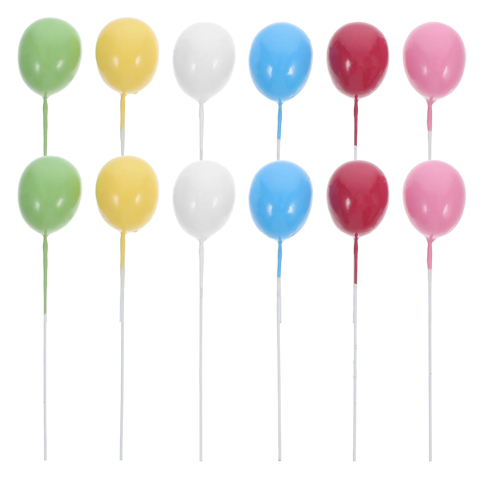 

12Pcs Balloon Cake Toppers Delicate Color Cupcake Picks for Party Decoration Cake Topper Cupcake Toppers Dessert Inserting Decor