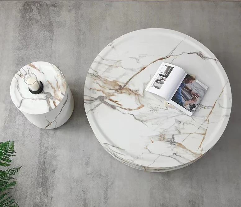 وابي سابي الرياح الكهف طاولة القهوة غرفة المعيشة المنزل مصمم الإنترنت المشاهير الراقية الفن الشعور B & B طاولة شاي رخامية مستديرة