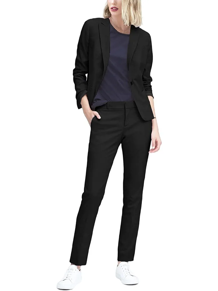 

2022 Ladies Suit Two Piece Single Breasted Fashion Casual Office Jacket Formal Suit Trousers